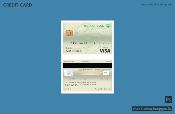 Beispielvorschau für eine Visa-Debitkarte der Brunei Baiduri Bank